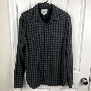 Lucky Brand Men’s Long Sleeve Snap Button Up Lined Check Flannel Shirt, Size L